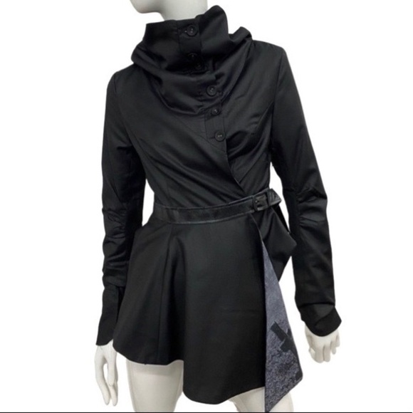WIDOW - DOLLS KILL black cowl neck asymmetrical wrap jacket sizes S, L NWT - Picture 2 of 8